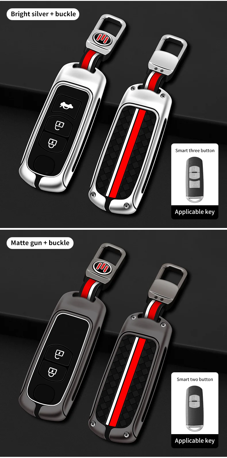 Zinc Alloy Car Remote Key Case Cover Shell Mazda 2 3 6 BL BM GJ Atenza Axela Demio CX3 CX-3 CX5 CX-5 CX7 CX9 MX5 KE KF Keyless - S57c549903a3e42faa592745603600414r