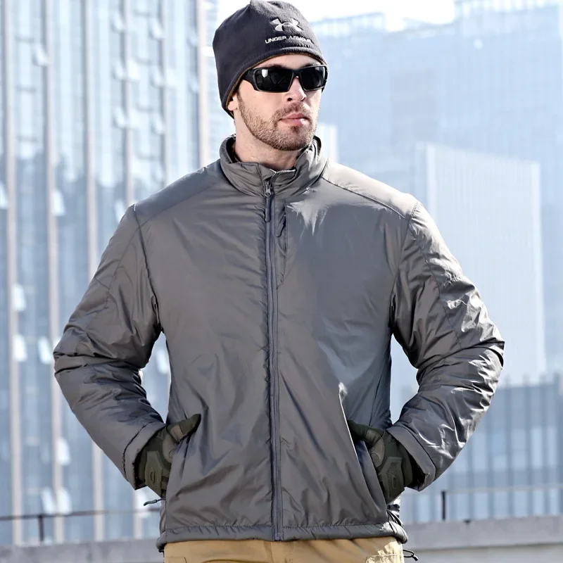 Winter Outdoor Men Clothing Parkas Tactics Causal Jacket Heat Reflective Warm Windproof Hiking Jacket Coat Lightweight