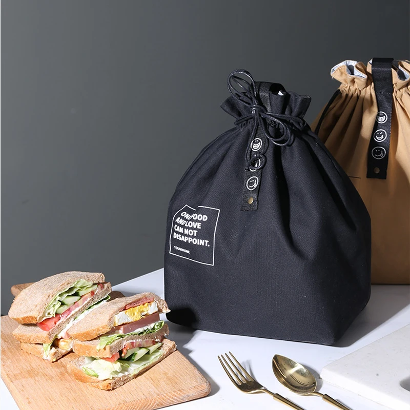 

Canvas Lunch Bag Bento Box Handbag Outdoor Portable Picnic Dinner Container School Fresh Keeping Food Storage Tote Accessories