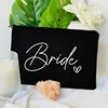2023 Team Bride Printed Canvas Makeup Bag Bridesmaid Pocket Lipstick Wash Bag for Wedding Travel Lipstick Bags Storage Organizer 4