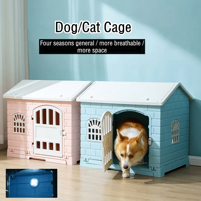 

Foldable Pet Dog Cage Outdoor Pet House Weatherproof Dog Kennel Cat Nest Tent Shelter For Dog Cat Security Guard Easy to Install