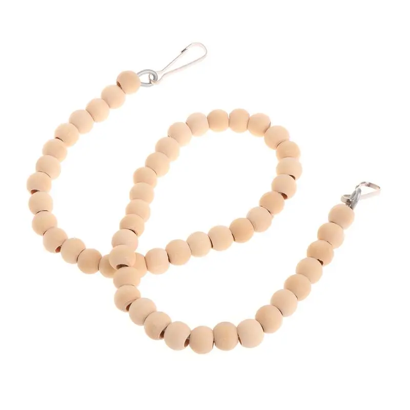 

Bird Parrot Swing Perch Ladder Stand Wooden Beads Chewing Toy Hanging Cage Accessories for Mini Macaws Finches