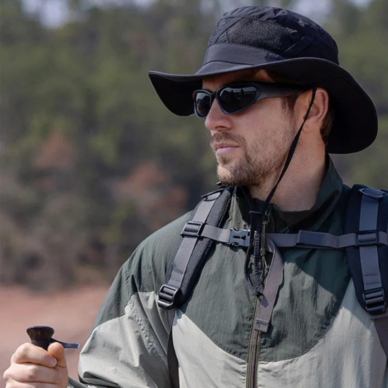 Pălărie de soare pliabilă pentru bărbați, cu protecție UV, respirabilă, pentru drumeții, plajă, vară, Safari, vânzare fierbinte, 1 buc_voghion.com
