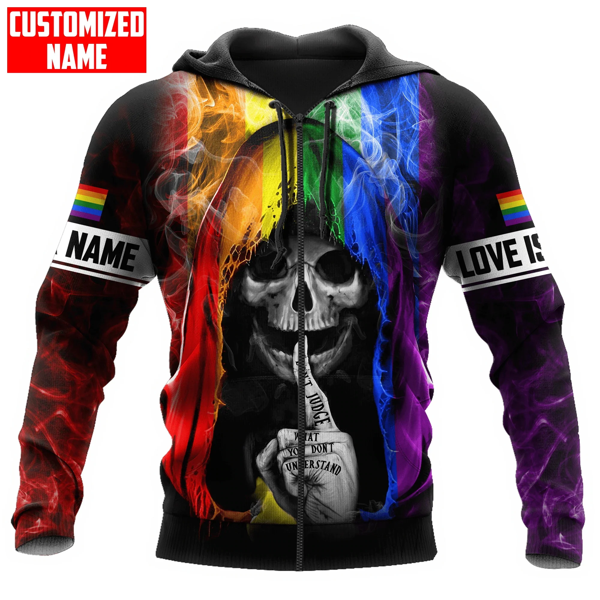 

Personalized Name Funny Skull 3D Printed Mens hoodies & Sweatshirt Autumn Unisex zipper Hoodie Casual Sportswear DW903