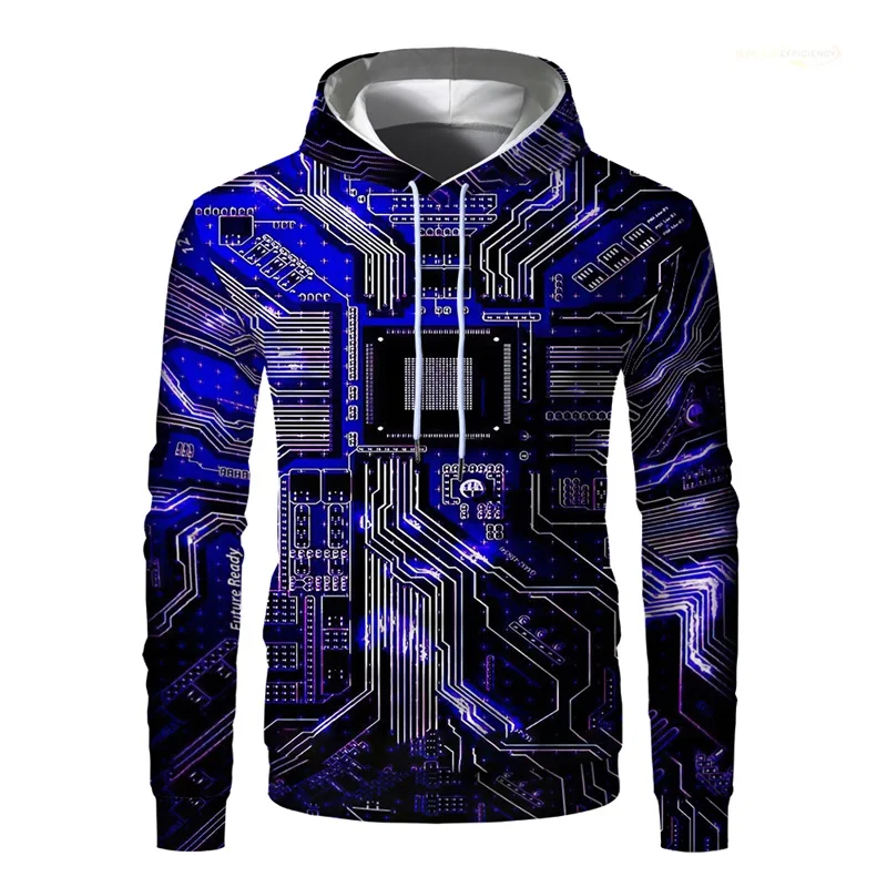 thumbnail image 1 of Sudadera con capucha con gráfico de chip electrónico para hombre, sudadera con estampado 3D de placa de circuito de CPU, sudadera divertida, sudaderas con capucha, ropa de calle, 1 of 4