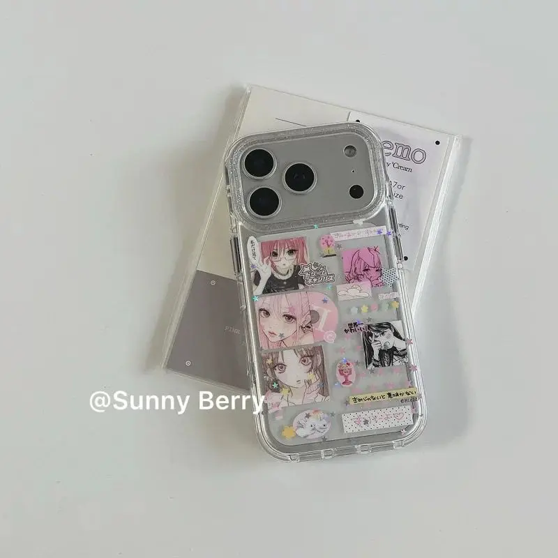 Anime Girl Glitter Love Y2K Silicone Phone Case - Popular Design