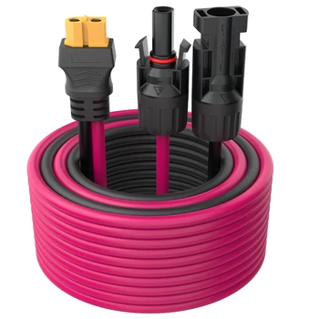 Solar to XT60 extension cable 12AWG 30A solar connector to XT60 adapter cable suitable for solar panel to portable power station