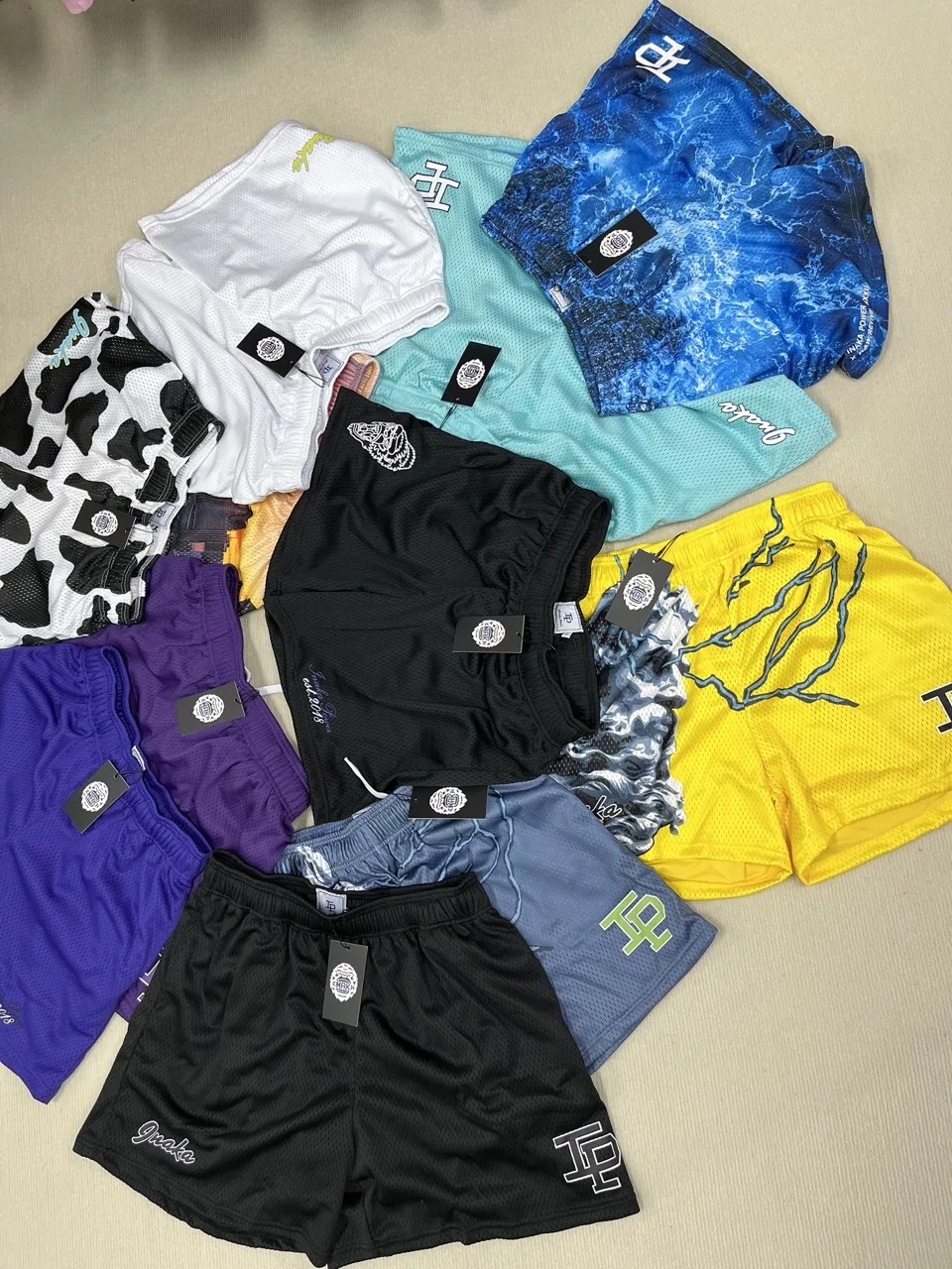Texwood men's casual and sports wear store, summer beach clothes, men's leather fashion, jewelry, sunglasses Inaka Double Mesh Shorts 2022 Men Women Classic GYM Mesh Shorts Inaka Power Shorts Animal Print With Liner