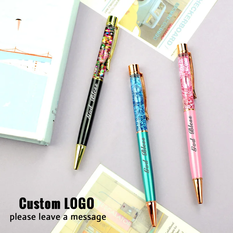 Cute Gold Foil Metal Ballpoint Pens Laser Customization Personalized Logo Business Advertising Birthday Gift Student Stationery