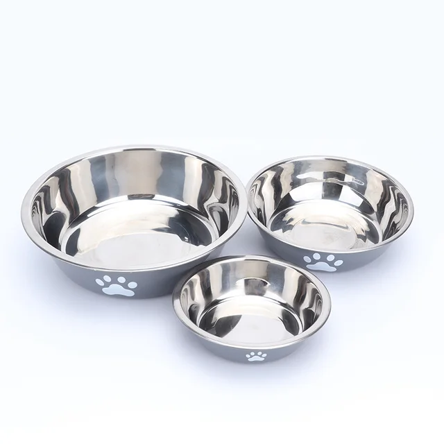 1Pcs Pet Dog Food Bowl Rice Bowl Stainless Steel Dog Bowl Dog Bowl Drinking Water Bowl anti-tip Large Dog Cat Bowl Water Bowl 3