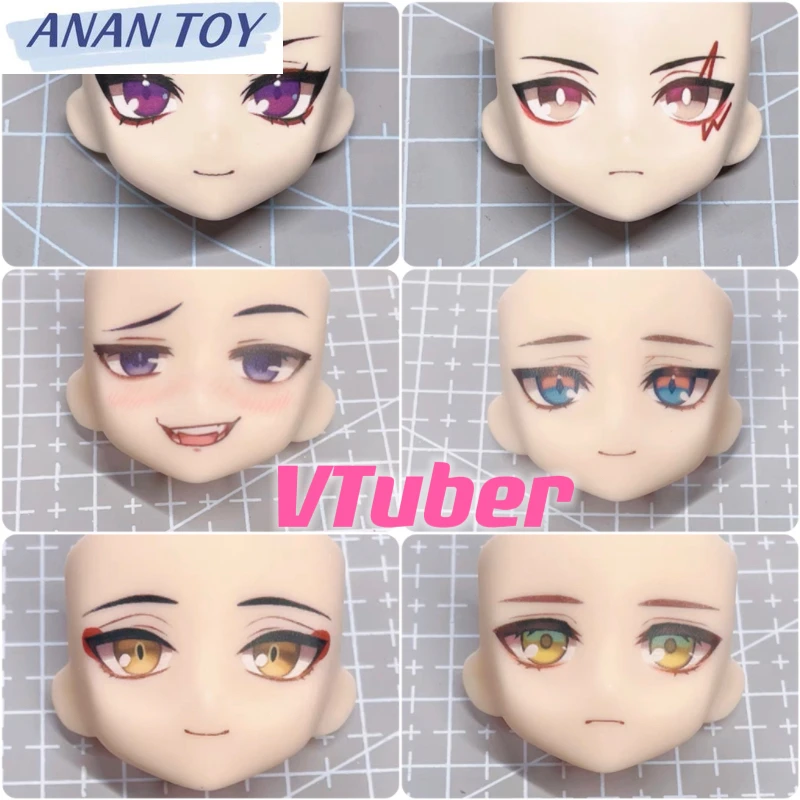 Vtuber Luxiem GSC Ob22 Ob24 Face  Shu Luca Ike Vox Mysta Kuzuha Shoto Fulgur Anime Game Water Sticker Faceplate Doll Accessories