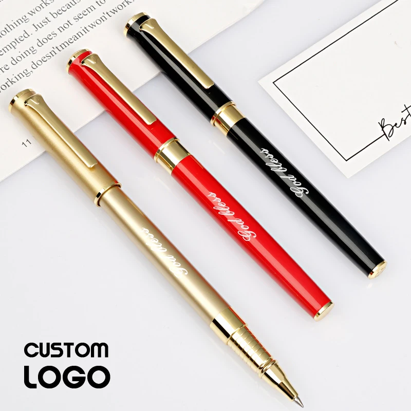 Customized LOGO Metal Roller Pen Business Signature Pens Personalized Engraved Name Private Laser Gifts Ballpoint Pen Stationery