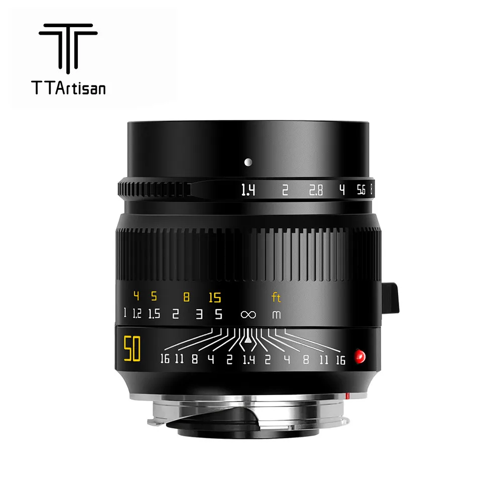 

TTArtisan 50 мм F1.4 ASPH полная оправа ручной фокус Объективы для камер Leica M-Mount как M240 M3 M6 M7 M8 M9 M9p M10 Leica объектив