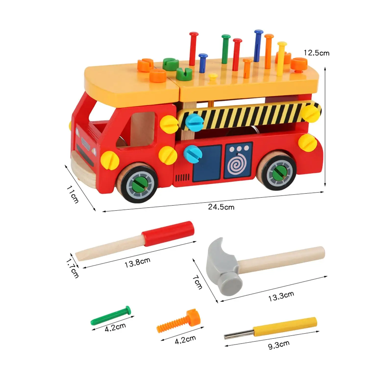 

Screwdriver Board Set Puzzle Toy Montessori Toy Basic Skills Wooden Car Busy Board for Children from 3 Years Girls Boys Toddlers