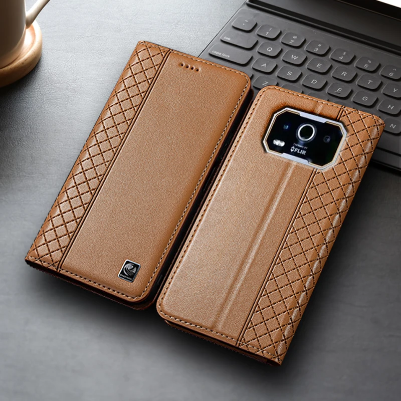 Napa Inner Grid Genuine Leather Flip Case with Card Holder
