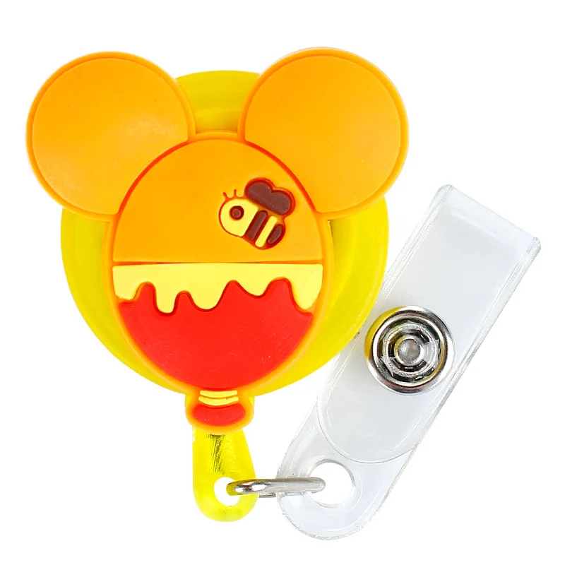 Card Cover Clip Silicone Retractable Student Nurse Badge Reel Clip Cartoon ID Card Badge Holder accessories