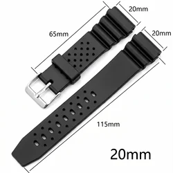 Silicone Rubber Watch Band - Replacement Sports Strap (20mm)