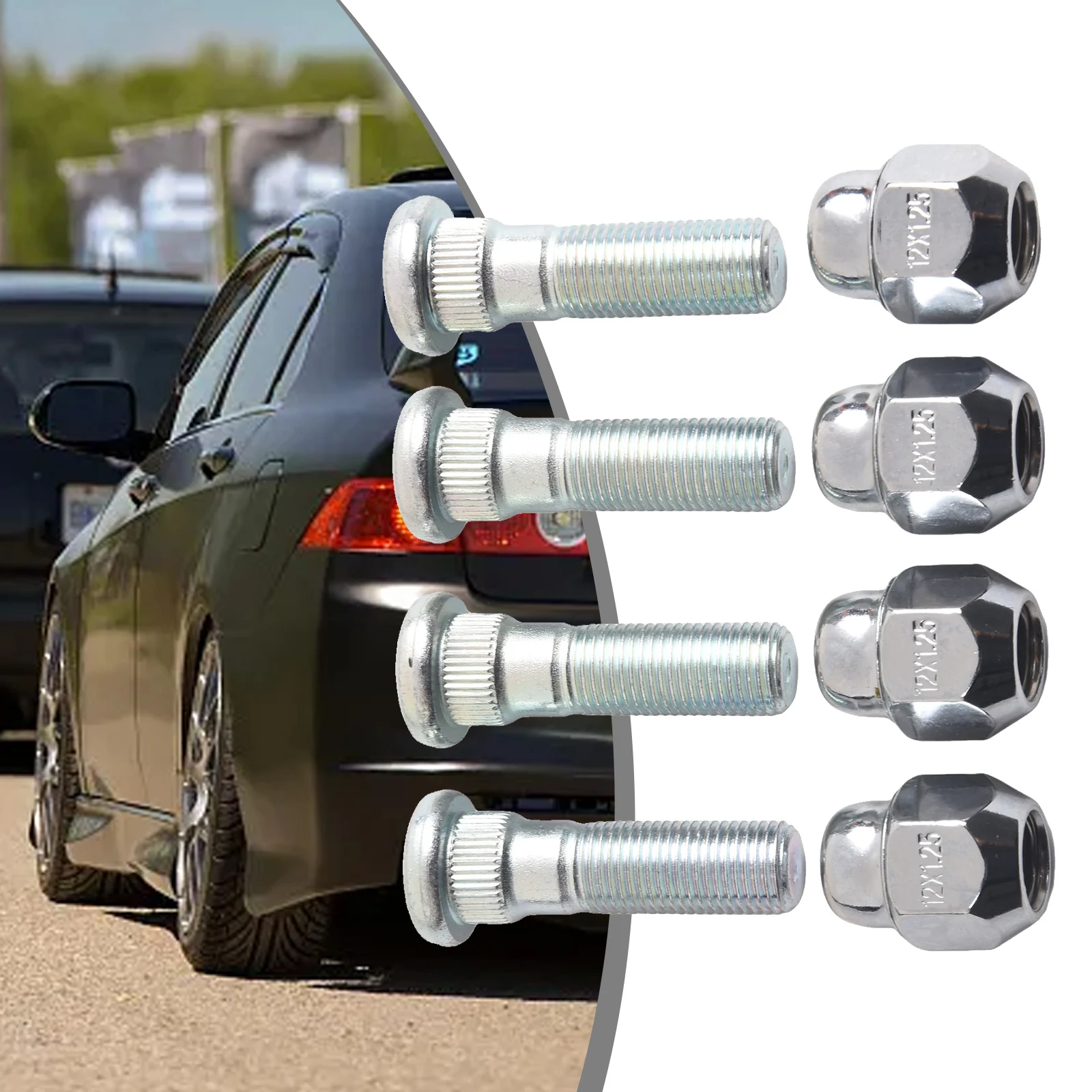 Wheel Hub Bolt Stud & Nut Set 4pcs for Forester 2009-28365FE001 & 28171AJ000 Auto Accessories Steel Wheel Hub Bolt Stud car wheel hub ring wheel locking hub wheel hub oil seal bearing set