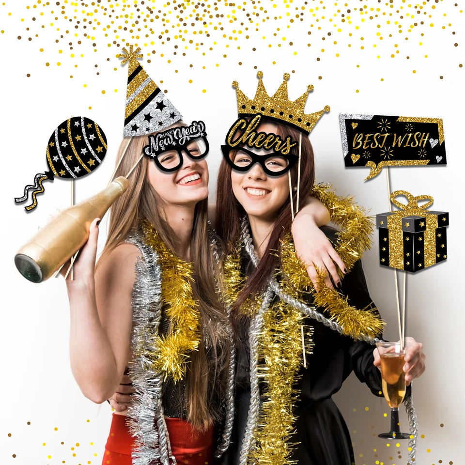 Occhiali Di Capodanno 2026 In Cartone Glitterato – Set Da 8, Design 3D Con Numeri E Luci, Perfetti Per Photobooth E Feste A Tema