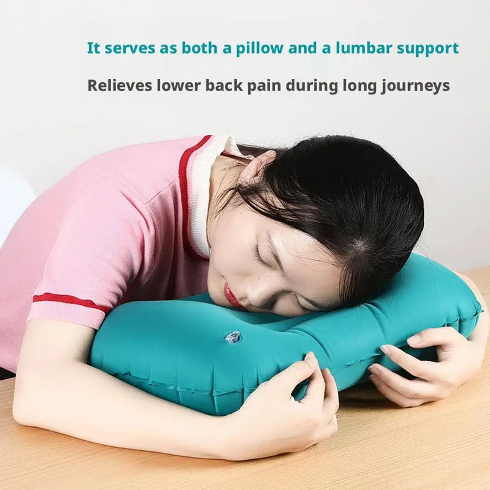 Portable Inflatable Travel Cushion: Comfortable Air Pillow for Camping, Beach, Pool, Backrest & Headrest