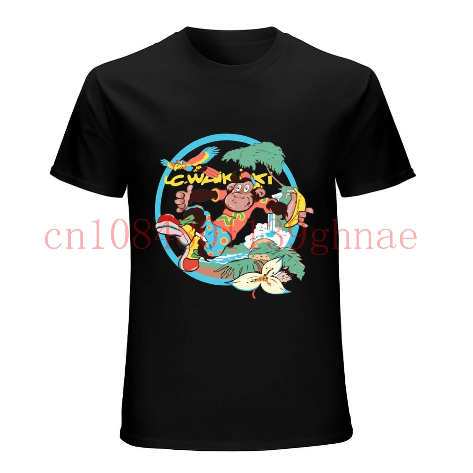 Maglietta Sun Island Monkey Waikiki Sun Island Waikiki Monkey Logo 80 Anni '80 Banana Bike Vacanze