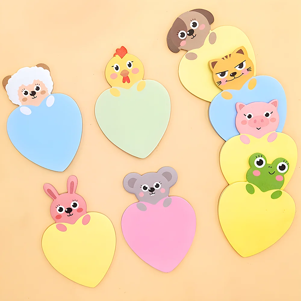 Random Korean Cute Sticky Notes Kawaii Notepad Memo Pad Cat Post Aesthetic Stationery To Do List Paper Index Book Sticker Check 5