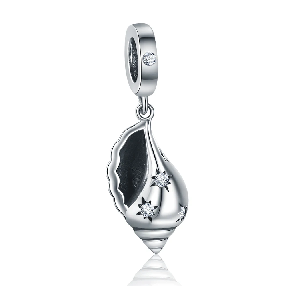 

925 Sterling Silver Oxidation Conch Charms Beads Fit Original European Bracelets Summer Beach Series for Women Fine Jewelry Gift