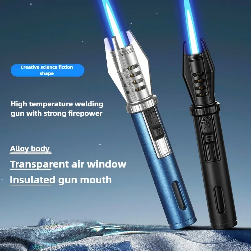 Kitchen Outdoors Torch Flame Jet Gas Lighter Cigarette Smoking Accessories Windproof Turbo Metal Jewelry Welding Cigar Lighters