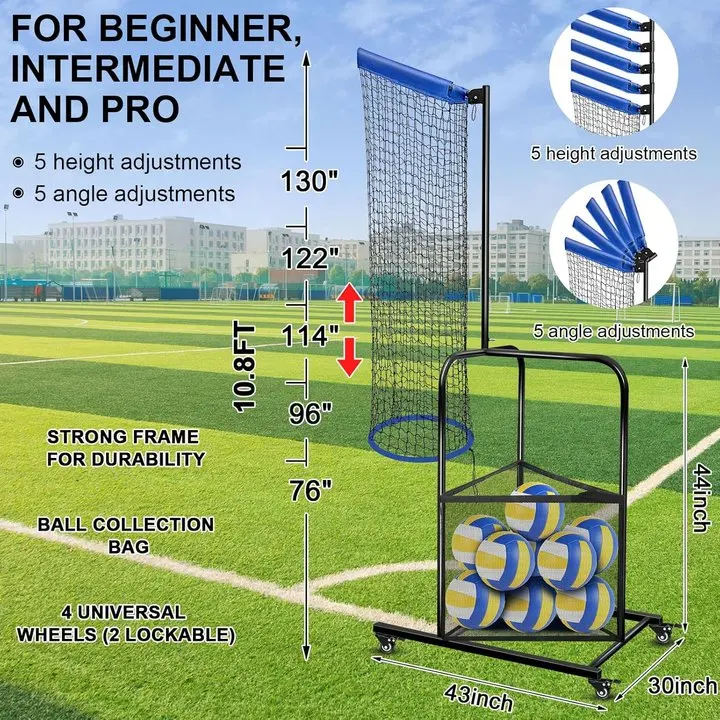 Volleyball Setter Trainer Net Adjustable Angle Volleyball Target Net for Indoor/Outdoor Practice Training Equipment