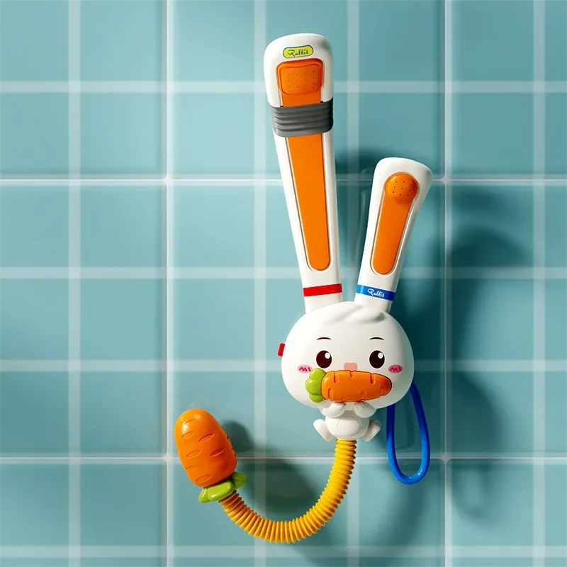 Baby Bath Toy Automatic Shower Toy Rabbit Carrot Water Pump Adjustable Sprinkler Baby Bathtub Spray Water Toy for Toddler Gift