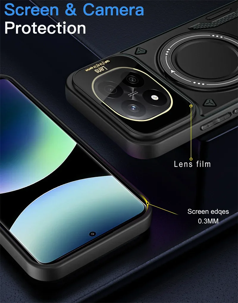 Magsafe Armor Ring Holder Case with Wireless Charging Capability