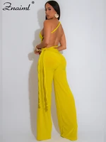 Znaiml Sexy Night Club Strapless One Pieces Rompers Woman Summer Birthday Party Evening Sexy Halter Backless Yellow Jumpsuits - Image 2
