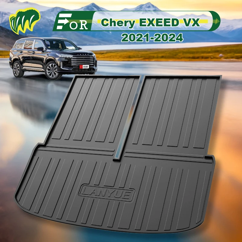 

For Chery EXEED VX 2021-2024 TPE Custom Fit Car Trunk Mat All Season Black Cargo Mat 3D Shaped Laser Measured Trunk Liners