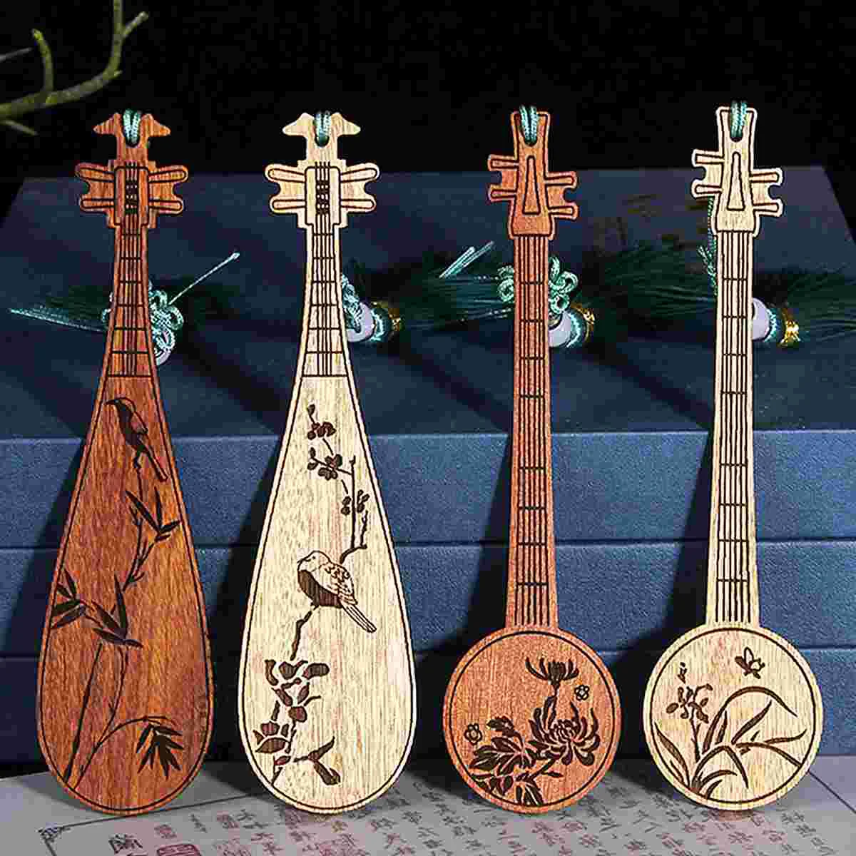 

Bookmark Unique Vintage Bookmarks Musical Instrument Instruments Wooden Tags Countersign