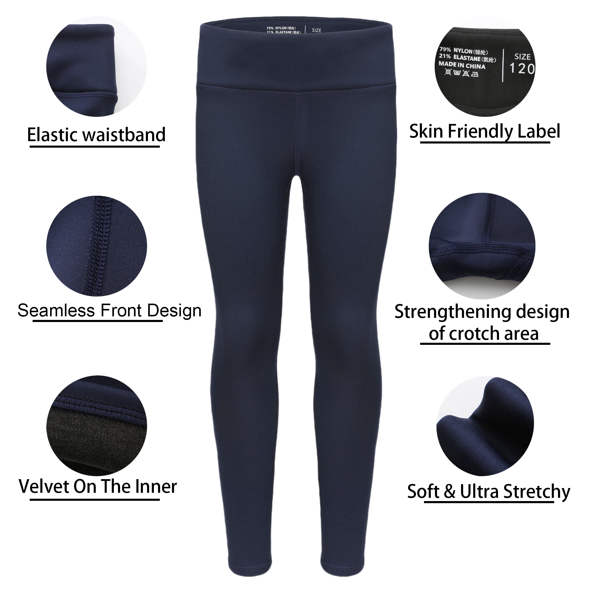 بنطال ضيق مبطن من الصوف الحراري للبنات ، بنطال يوجا دافئ ، شتاء ، عبوة واحدة