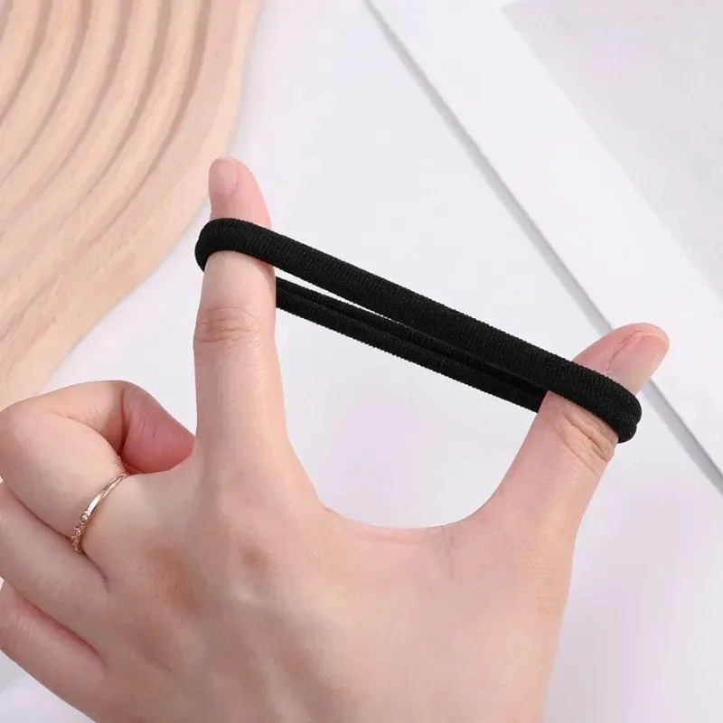 High Elastic Hair Bands for Women Girls Black Basic Hair Tie Headband Simple  Ponytail Holder Headwear Hair Accessories