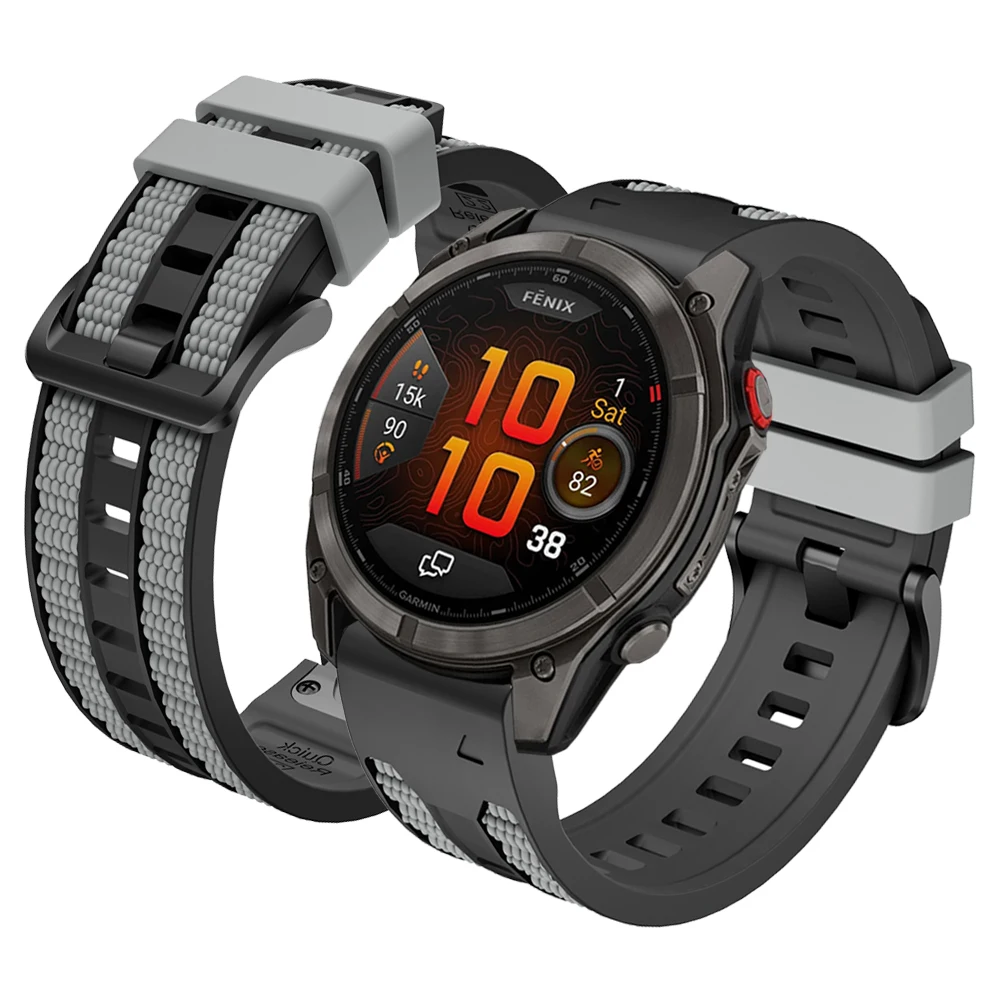 Enhanced Two-Tone Sports Silicone Watch Band (QuickFit) - 22mm/26mm