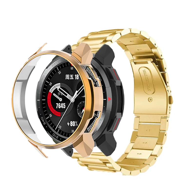 Stainless Steel Watchband with Protective PC Case and Strap