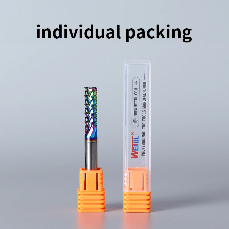 WeiTol 플랫 바닥 초경 옥수수 치아 엔드 밀 PCB 밀링 비트 조각 공작 기계 용 시멘트 보드 라우터 비트