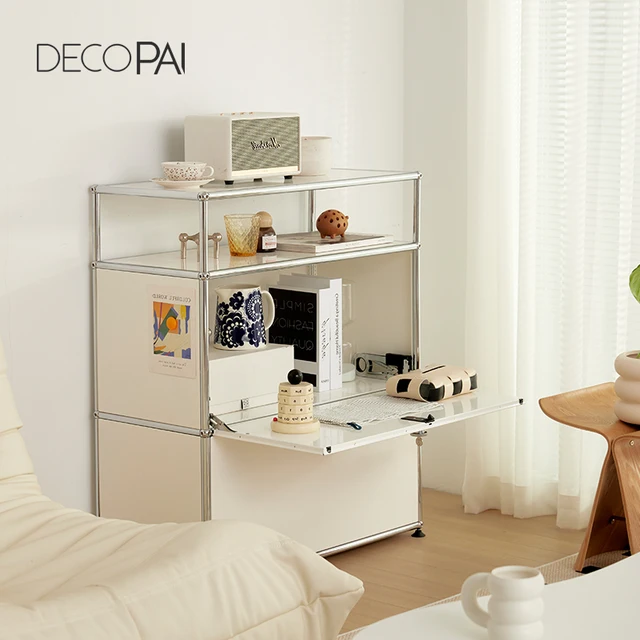 Decopai modular sideboard cabinet modern design metal stainless steel diy tv stand for living room bedroom