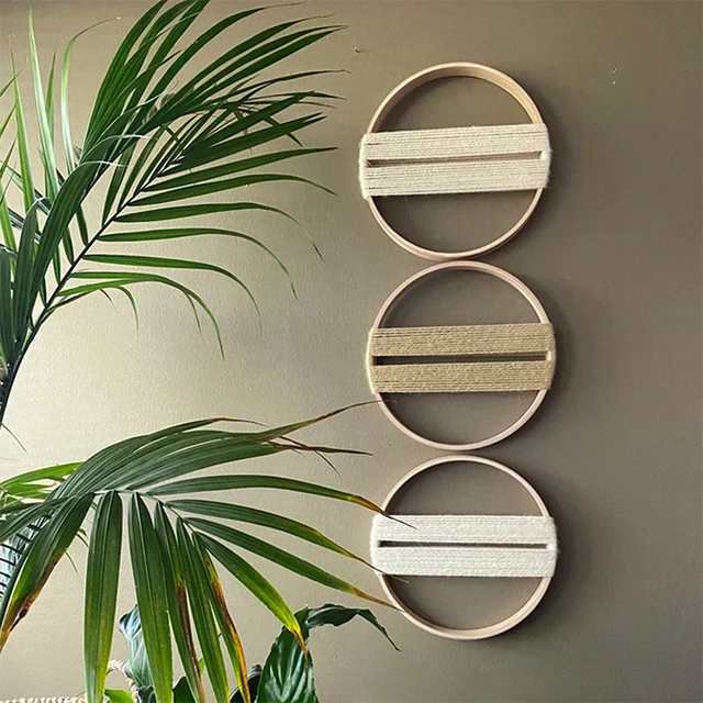 Bamboo Circle Macrame Tapestry - Boho Round Wall Art