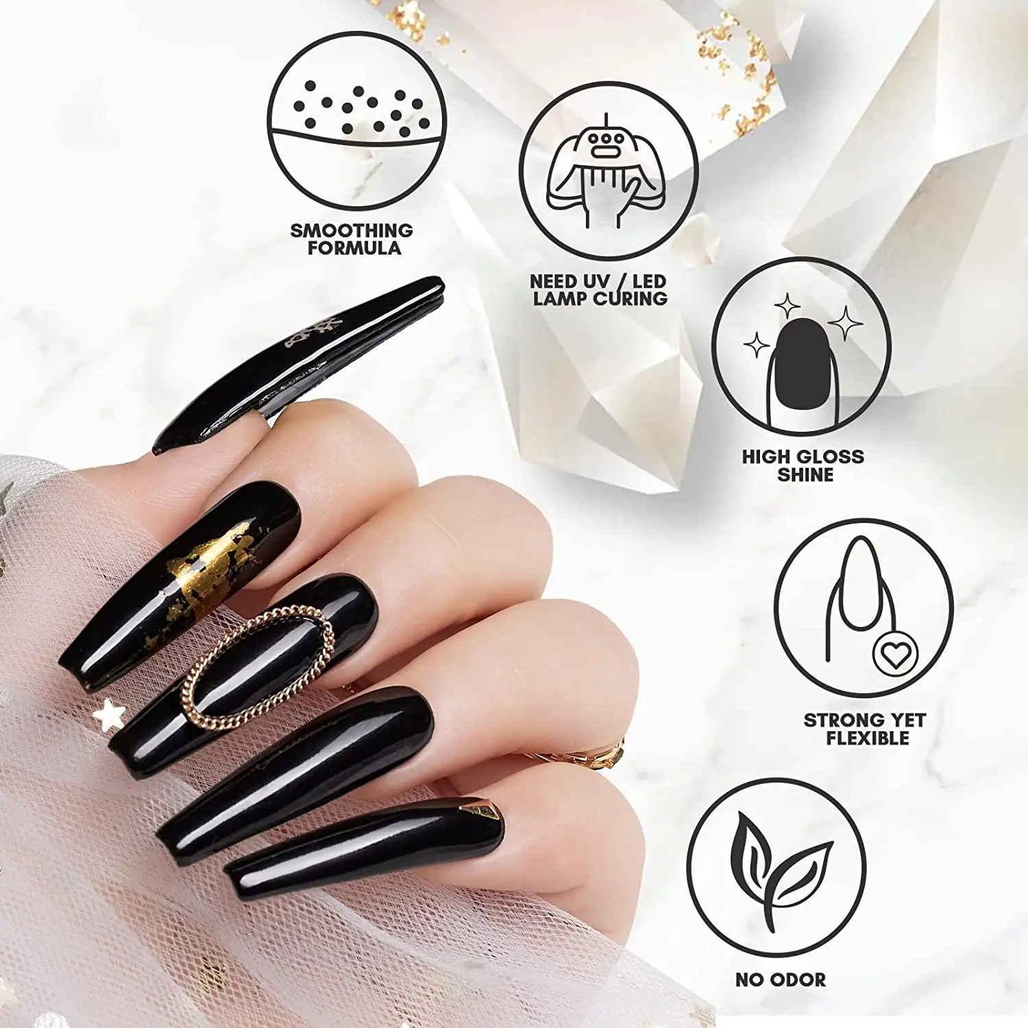 Poly Nail Extension Gel Kit 4 Colors Clear White Pink Black Nail Enhancement Builder Gel French Manicure Nails Art nail extension gel