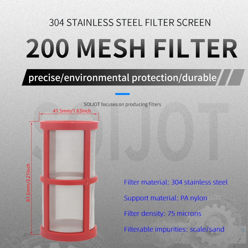 Irrigation Filter Garden Watering Filter Water Pump Filter Water Hose Filter 304 Stainless Steel Filter Screen 200 Mesh 1/2 Inch 3/4 Inch 1 Male pipe thread