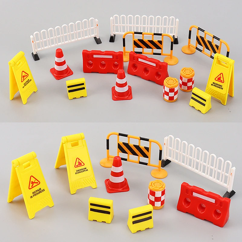 Road Infrastructure Parking Sand Table Scene Layout Materials Diorama Kits Mini Simulation Traffic Obstacles Model Props 15PCS