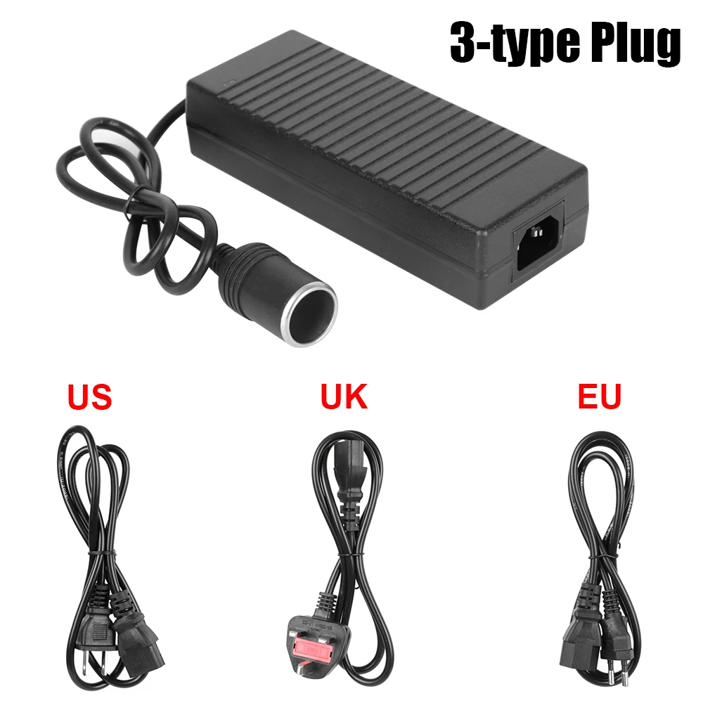 Cigarette Lighter Converter Supply Lighter AC/DC Convert 110V/ 220V to 12V 15A Power Adapter EU US UK Plug 2