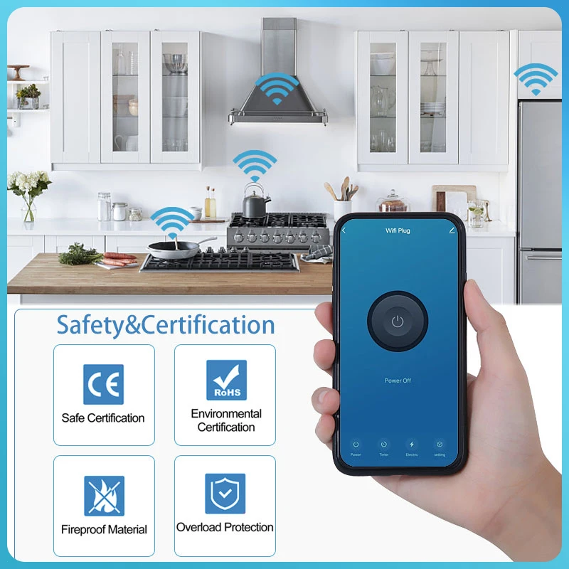   Ÿ̹ Ʈ ÷ WiFi ,    EU 16A Tuya SmartLife APP  Alexa Google Assistant yandex ȣȯ,