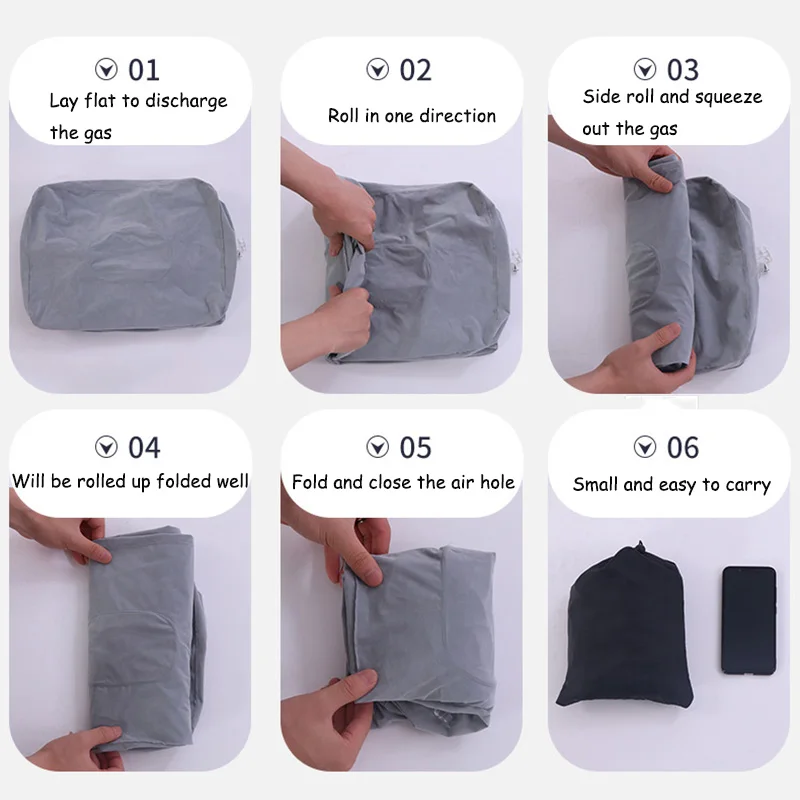 Inflatable Travel Foot Rest Pillow Airplane Train Car Foot Rest Cushion Inflatable Body Pillow Cushion With Storage Bag 4