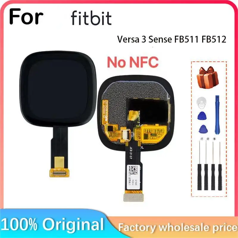 For Fitbit Versa 3 Fitbit Sense FB511 FB512 OLED  LCD Display screen parts  Fitbit Versa 3 Cover glass part Replacement repairs
