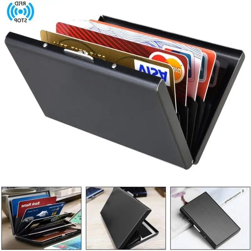 HOT-luxury Card Credit Wallet Bank Cards Holder For Women Man's Holders Gift RFID Blocks Anti-scanning Wallets Travel Organizer