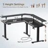 Standing Desk L Shaped with LED Light and Power Outlet, Electric Height Adjustable Desk with Monitor Stand, Sit Stand Up Desk 3